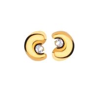 ZIAFRPN Pendientes de botón de luna de circón para mujer Pendientes de color dorado Nuevo en 2025 Tendencia Boda femenina Joyería Regalos de fiesta Regalos de moda