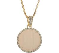 ZIAFRPN Personalized Large Hip Hop Round Photo Pendant Necklace Fashion Style Synthetic Cubic Creative Picture Pendant Jewelry