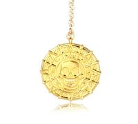 ZIAFRPN Pirates Of The Caribbean Necklace Jack Sparrow Aztec Skeleton Skull Heads Pendant Coin Medallion Vintage Jewelry
