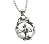 ZIAFRPN Punk Vintage Magic Mirror Pendant Necklace For Men Women Gothic Unique Skull Necklaces Fashion Jewelry Gifts congratulations gifts