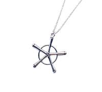 ZIAFRPN Quincy Cross Ishida Uryū Weapon Necklace Silver Ridge Fox Pendant Anime Peripherals Electroplating Pentagram 51cm-60cm
