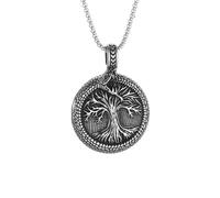 ZIAFRPN Retro Domineering Ouroboros Wrapped Around The Tree of Life Pendant Necklace Men's Personalized Punk Cool Casual Jewelry Gift