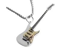 ZIAFRPN Retro Music Guitar Necklace Ring Set Men Women Gothic Punk Rock Hip Hop Fashion Gift Fashion Open Ring Jewelry Set congratulations gifts
