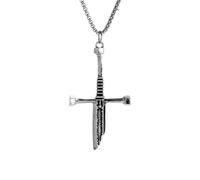 ZIAFRPN Retro Punk Broken Sword Cross Pendant Necklace Men Women Charm Cycling Motorcycle Jewelry Gift