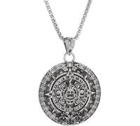ZIAFRPN Retro Solar Calendar Mysterious Mayan Civilization Pattern Pendant Necklace for Men and Women Lucky Fashion Jewelry Gift congratulations gifts