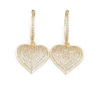 ZIAFRPN Romantic Love Heart Gold Color Earrings for Women Fashion Cubic Jewelry Best Engagement Gift
