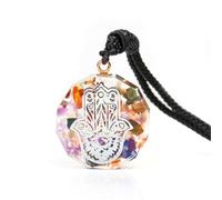 ZIAFRPN Round Transparent Colorful Meteorite Fragment Pendants Devil's Eye Pattern Star Amulet Peace Stone Vehicle Pendant
