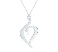 ZIAFRPN Silky Art Line Heart Cross Necklaces for Women Stainless Steel Chains Fashion Clavicle Choker Faith Religion Amulet Male Jewelry