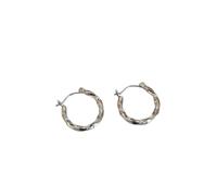 ZIAFRPN Silver Color Twine Round Hoop Earrings for Women Hiphop Creative Geometry Simple Jewelry Accessory Gift