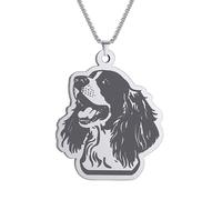 ZIAFRPN Smile English Springer Spaniel 316L Stainless Steel Necklace for Women Girls Gifts Chain Collar Choker Necklace Jewelry mujer