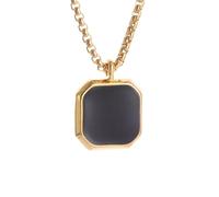 ZIAFRPN Square Black Natural Stone Necklace Beautiful Geometric Polygon Pendant for Women Casual Punk Jewelry Gifts congratulations gifts