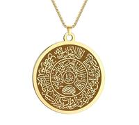 ZIAFRPN Stainless Steel Asmaulhusna Names of Allah Men's Necklace Jewelry Round Punk Pendant Thick Chains Choker Supplies