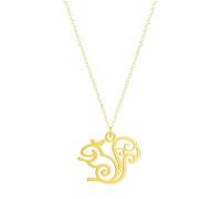 ZIAFRPN Stainless Steel Charm Squirrel Necklace For Women Man Nuts Trees Woodland Squirrels Pendant Necklace Engagement Jewelry