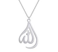 ZIAFRPN Stainless Steel Classic Arabic God Allah Art Line Necklace for Women Simple Clavicle Choker Chains Fashion Amulets Jewelry Gifts
