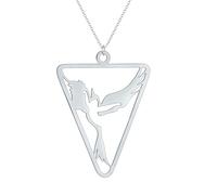 ZIAFRPN Stainless Steel Necklaces Dancing Woman with Phoenix Triangle Chains Modern Art Choker Necklace For Women and Men Jewelry