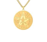 ZIAFRPN Tetragrammaton Pentacle Necklace Protection Magical Amulet Jewelry??Ancient Power Name of God