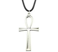 ZIAFRPN The Endless Sigils Charm Necklace Morpheus Sandman Goth Death Delirium Black Rope Chain Necklace Symbol of Life Cross Necklaces