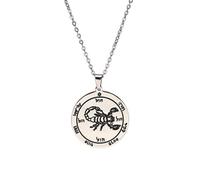 ZIAFRPN The Key of Solomon Round Pendant Necklace The Holy Fifth Pentacle Vintage Necklaces Scorpion Amulet Jewelry Party Gift