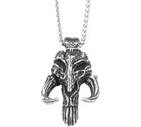 ZIAFRPN Vintage 316L Black Mandalorian Pendant Necklaces For Men Gothic Punisher Skull Mask Necklace Biker Jewelry Gifts congratulations gifts