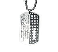 ZIAFRPN Vintage Bible Verse Dog Tag Pendant Necklace for Men Women Personalized Amulet Party Street Jewelry Gift congratulations gifts