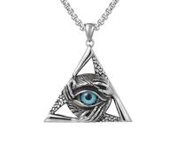 ZIAFRPN Vintage Eye of Providence Necklace for Men Punk Masonic All Seeing Eye Pendant Necklace Christmas