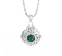 ZIAFRPN Vintage Green Crystal Necklace Carved Handmade Hollow Aroma Box Pendant for Women Fashion Trendy Multifunctional Jewelry Gift congratulations gifts