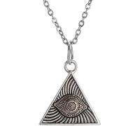 ZIAFRPN Vintage Masonic Illuminati Necklace Triangle Eye Pendant for Men God's Eye Fashion Lucky Amulet Jewelry congratulations gifts
