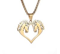 ZIAFRPN Vintage Punk Horse Necklace Celtic Knot Irish Heart Animal Couple Pendant Good Luck Irish Jewelry Gift