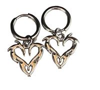 ZIAFRPN Y2K Accessories Hoop Earrings Korean Fashion Thorn Heart Earrings for Women Punk Charm Jewelry Goth