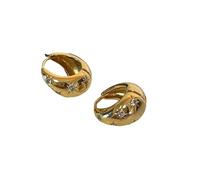ZIAFRPN Zircon Water Droplet Hoop Earrings for Women Banquet Minimalist French Retro Fine Jewelry