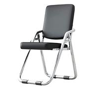 ZIAMOO Pu Leather Padded Seat, Portable Metal Foldable Chair With Backrest, Comfortable Dining Chair Folding Stool, Office & Home Use, Foldable & Portable