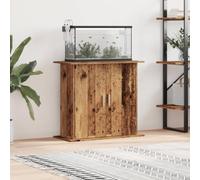 Ziaphsol Aquarium Stand Base Cabinet in Old Wood Look, 81 x 36 x 73 cm, Wood Material with 3 Shelves, Storage Space for Aquariums, Fish Tanks, Terrarium and Accessories in the Living Room