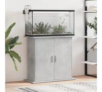 Ziaphsol Aquarium Stand Concrete Grey Wood Material 81 x 36 x 73 cm for Aquarium Terrarium, with 4 Door Compartments, Storage for Aquarium Accessories, Stable Stand in the Living Room
