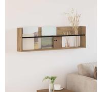 Ziaphsol Artisan Oak Wall Mounted Magazine Rack Wood Material 100 x 12 x 30 cm for Brochure Stand Order in Living Room Office