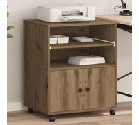 Ziaphsol Artisan Oak Wood Printer Stand, 60 x 48 x 74 cm, 60 kg Load Capacity, Printer Table, Printer Trolley, Printer Cabinet for Copier, Scanner, Fax and Home Office