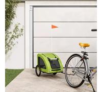 Ziaphsol Bicycle Trailer Dog Green Oxford Fabric and Iron, Dog Buggy, Cat Buggy, Pet Buggy, Dog Trolley, Foldable for Trips, Park and Shopping, 45 kg