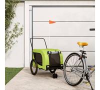 Ziaphsol Bicycle Trailer Dog Grey and Black Oxford Fabric and Iron Foldable with Mesh Window, Brake, Wheel and Handle for Outing, Park and Veterinarian, up to