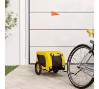 Ziaphsol Bicycle Trailer Dog Yellow and Black Dog Buggy Cat Buggy Pet Trolley Dog Trolley Cat Pram Oxford Fabric Iron PVC 124 x 53 x 53 cm for Small Animals up to 30 kg