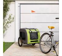 Ziaphsol Bicycle Trailer for Pets Red and Grey x Oxford Fabric and Iron, Foldable for Dog Buggy Cat Buggy Pet Buggy Transport Trolley Excursion City Park