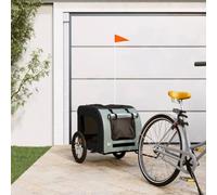 Ziaphsol Bicycle Trailer for Pets Red and Grey x Oxford Fabric and Iron, Foldable for Dog Buggy Cat Buggy Pet Buggy Transport Trolley Excursion City Park