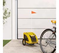 Ziaphsol Bicycle Trailer, Yellow, Oxford Fabric and Iron with PVC Roof, 124 x 53 x 53 cm, 30 kg Load Capacity, Foldable for Dogs, Cats, Transport Trolley and Trips