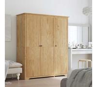 Ziaphsol BODO Honey Brown Wood Composite Wardrobe, 146 x 53.5 x 173 cm, 3 Doors, Bedroom and Hallway, Wardrobe for Clothes, Laundry, Jacket and Shoes