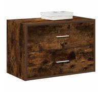 Ziaphsol Cabinet with 2 Drawers, Smoked Oak, 60 x 31 x 40 cm, Wood Composite, Storage Chest of Drawers for Living Room, Bedroom, Hallway, for Tidy and Easy Storage