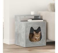 Ziaphsol Cat House Made of Wood Material Colour Concrete, 42.5 x 40 x 53.5 cm, Includes Mounting Kit, for Indoor Retreat for Resting and Watching the Cat