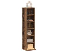 Ziaphsol CD Shelf Reclaimed Wood Look Wood Material 21 x 20 x 88 cm with Open Compartments for CD or DVD Collections, Folders and Storage Space in the Living Room Home Cinema