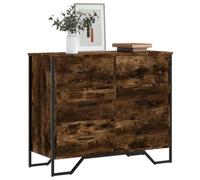 Ziaphsol Chest of Drawers Smoked Oak 91 x 35.5 x 74.5 cm Wood Material with 6 Drawers Sideboard Lowboard Cabinet for Bedroom Living Room Hallway Tidy Storage Space