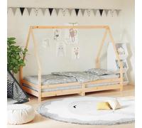 Ziaphsol Children's Bed 90 x 190 cm Made of Solid Pine Wood, House Bed for Children from 4 Years, Low Entry, Sturdy Slats, Untreated, for Curtains and Peaceful Sleep in the Room