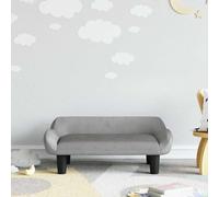 Ziaphsol Children's Sofa Light Grey Velvet 70 x 40 x 24 cm Padded Pine Wood Frame Seating Set for Children's Room for Relaxed Play and Sitting