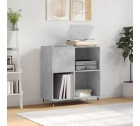 Ziaphsol Concrete Grey Panel Cabinet Made of Wood Material and Iron, 84.5 x 38 x 89 cm, Storage Space for LP Records, Phono Cabinet with Shelf, Living Room Cabinet for TV Lowboard and Mediaboard
