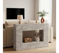 Ziaphsol Console Table Concrete Grey Made of Wood Material 101 x 29 x 74 cm with Drawer and Shelves for Hallway Hallway Living Room or Office with Storage Space